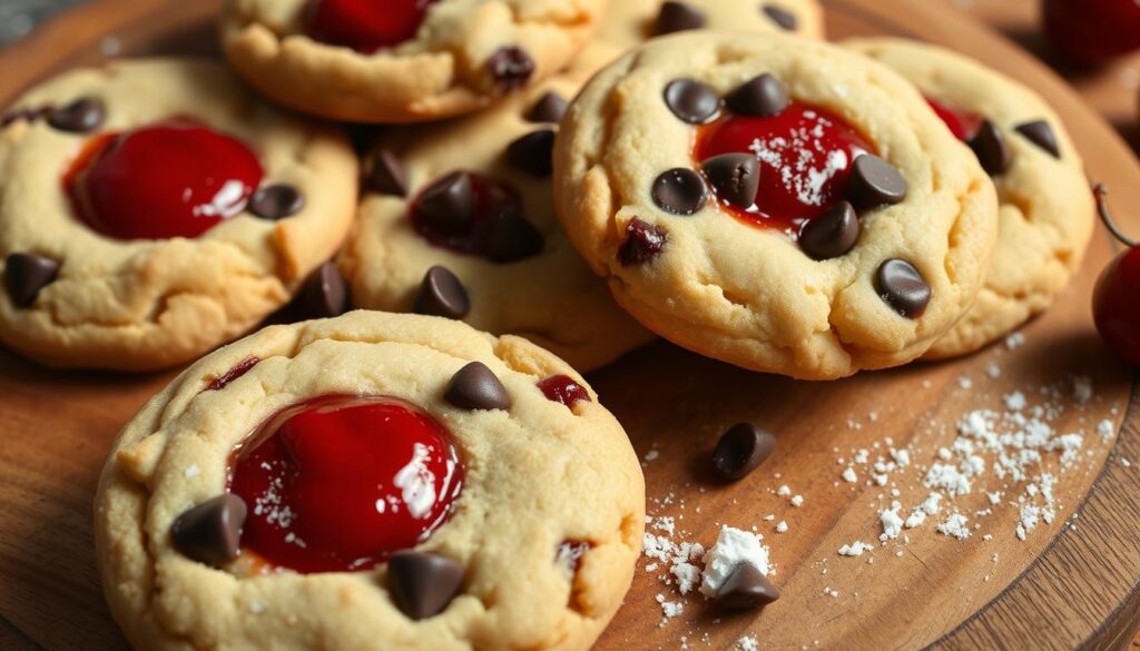 How to make chocolate chip maraschino cherry shortbread cookies