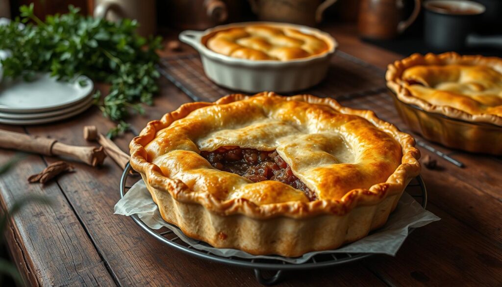 A slice of layered possum pie with a pecan crust, creamy chocolate filling, and whipped topping, garnished with toasted pecans