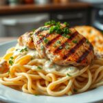 chicken alfredo garlic bread