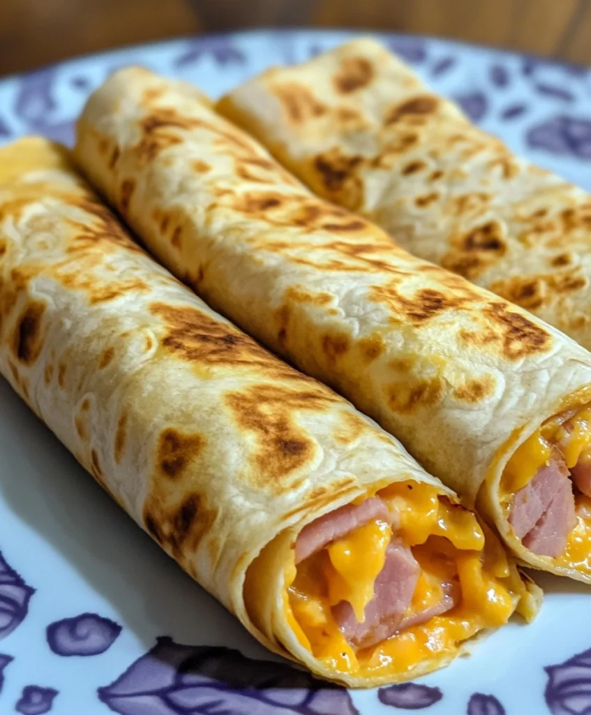 Easy Air Fryer Hot Ham and Cheese Wraps